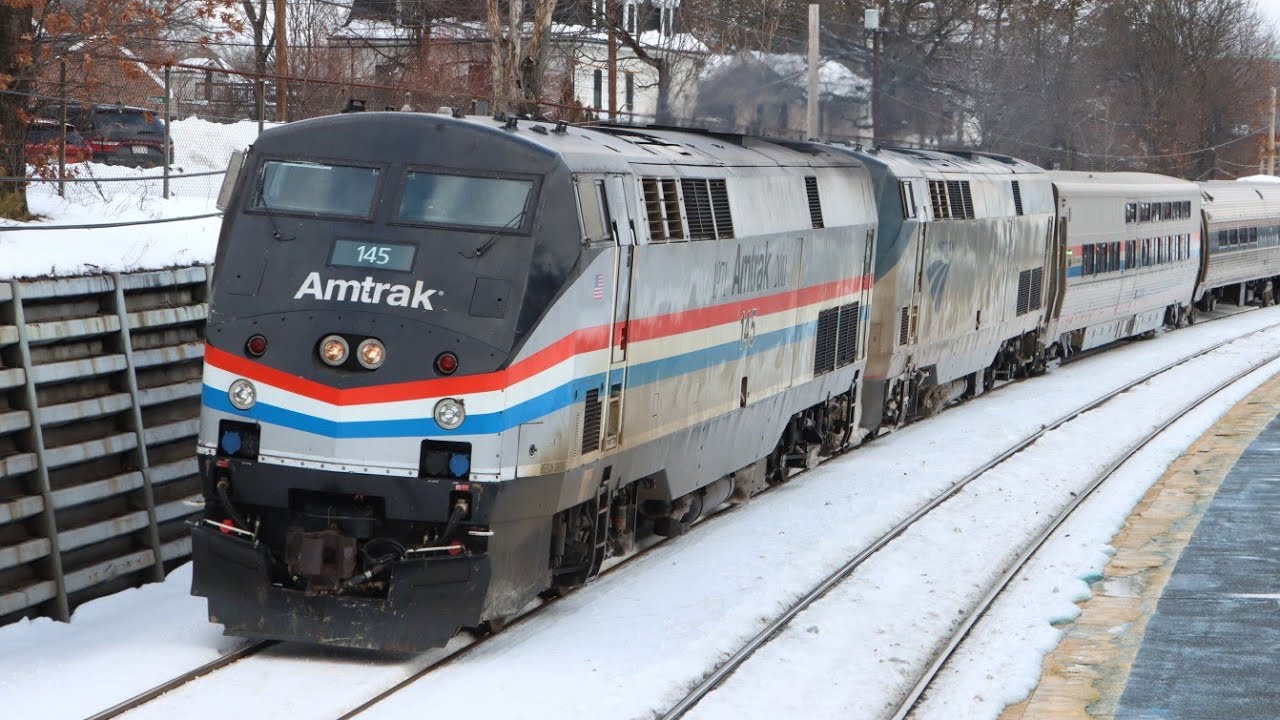Trains in the Snow: Amtrak & MBTA Trains at North Station, Heritage Unit on 449 & More!