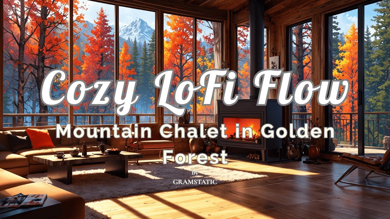 Cozy Lofi Flow - Mountain Chalet in Golden Forest (1 Hour Autumn Lofi Chillhop Jazz)