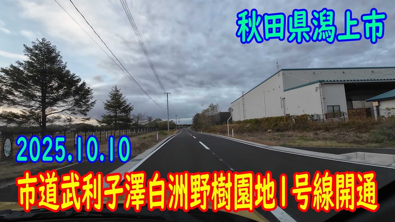 【開通】潟上市道武利子澤白洲野樹園地１号線 (走行：2025.11.08)