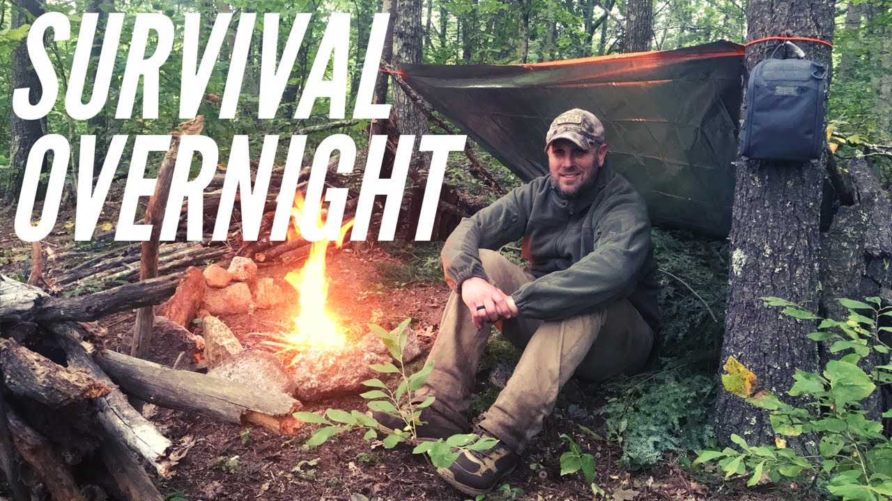New Hampshire Survival Overnight & Survival Kit Test: Eating Cat Fish & Grasshoppers + Fire, Shelter