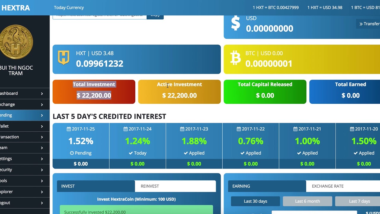 hextracoin - C&aacute;ch lending g&oacute;i 22,000 USD