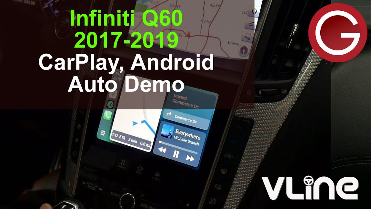 Как работают CarPlay и Android Auto на Infiniti Q50 Q60 2017 2018 2019 | Система GROM VLine VL2 |...