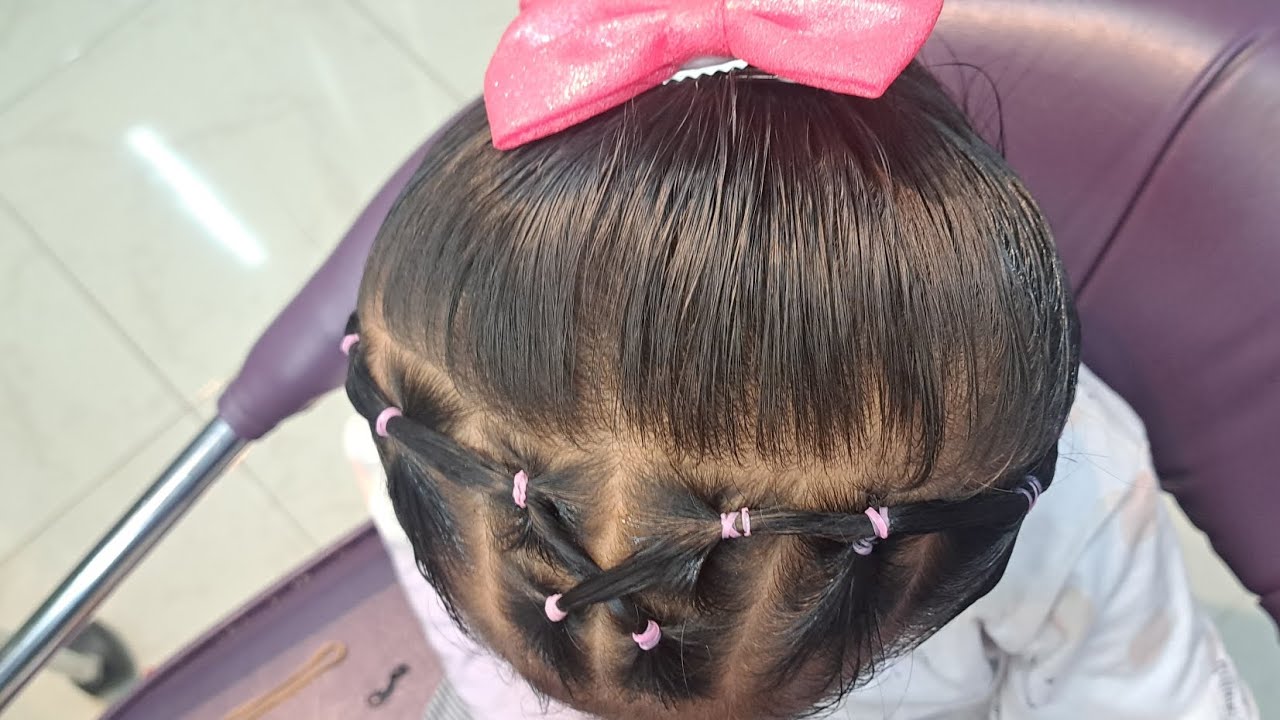 Прическа для девочки с резинками для волос 👧❤️