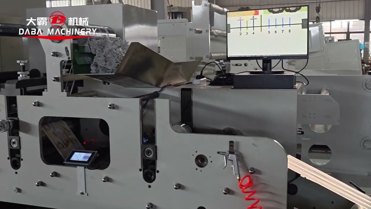 Flexo with servo motor auto registration for labels printing and die cutting at 100m/min speed