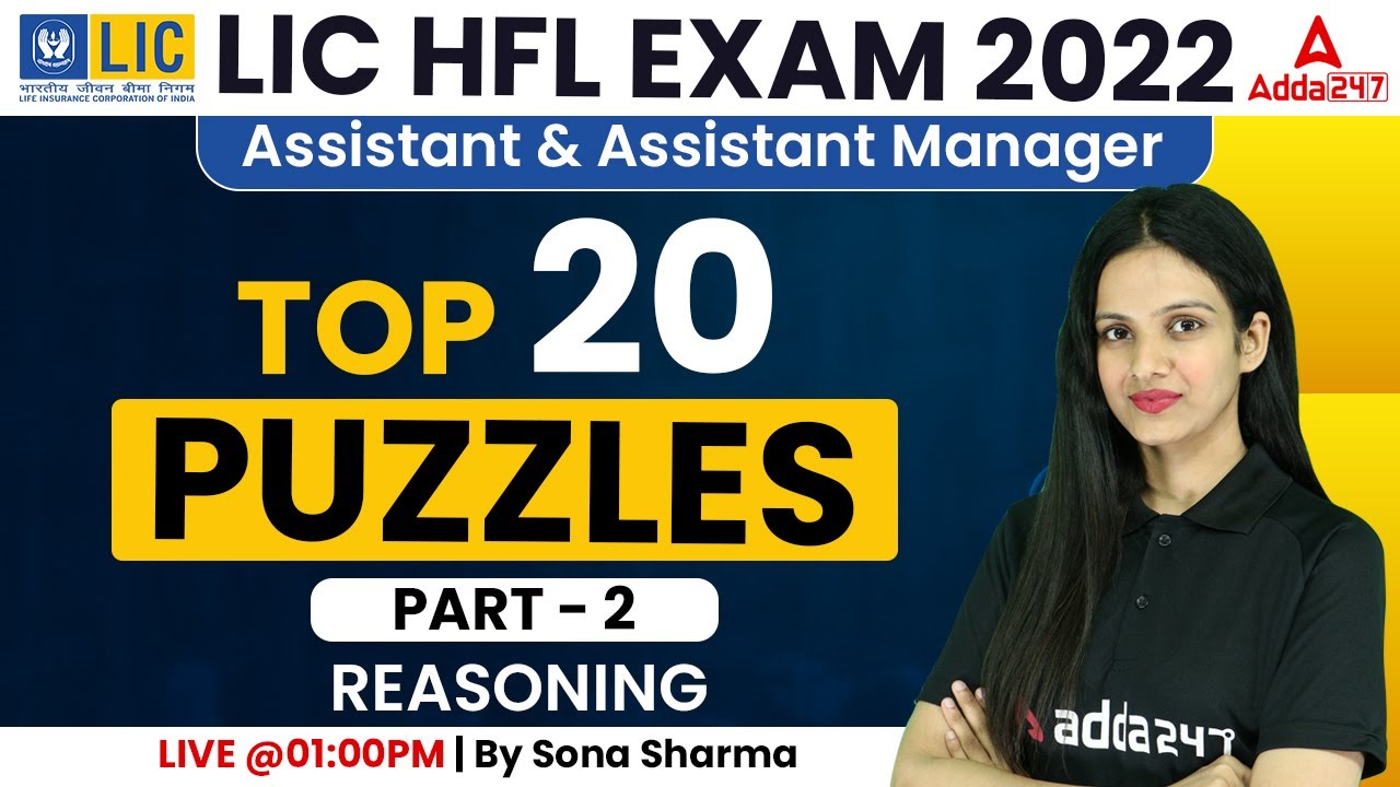 LIC Assistant and Assistant Manager Recruitment | Top 20 Puzzles Part 2 | By Sona Sharma