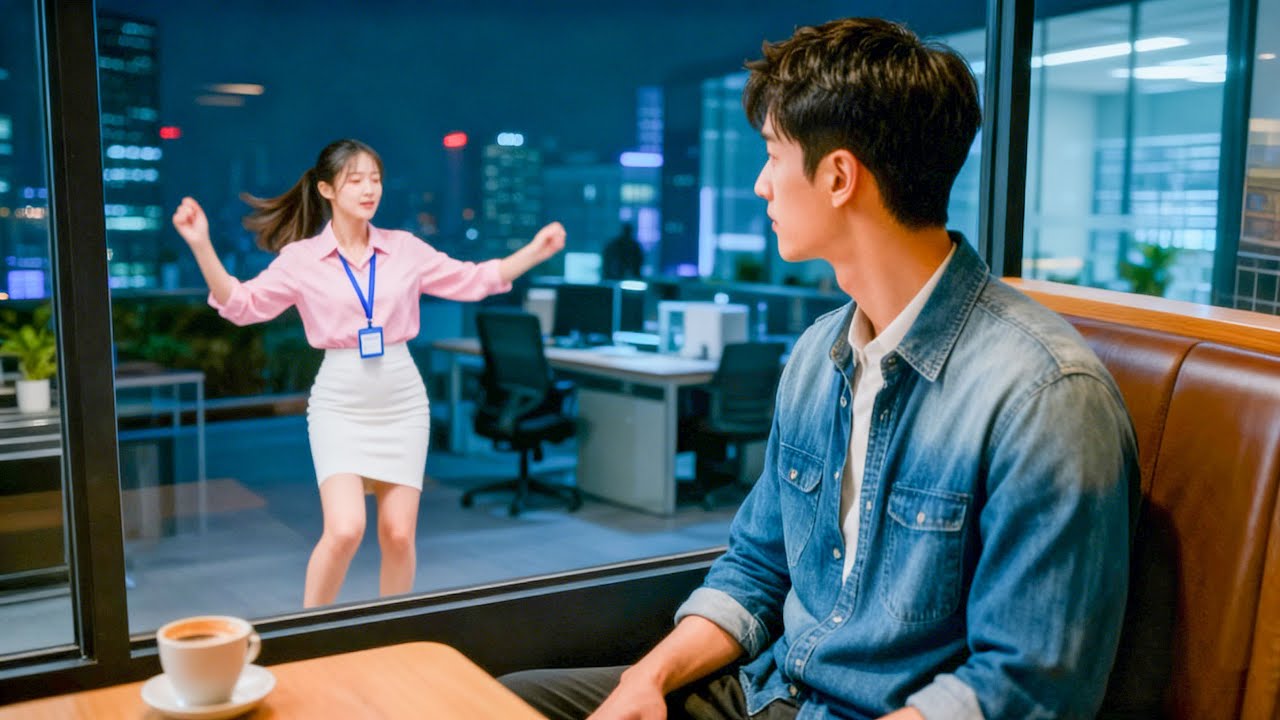 CEO works late at night, is instantly charmed by dancing female employee!