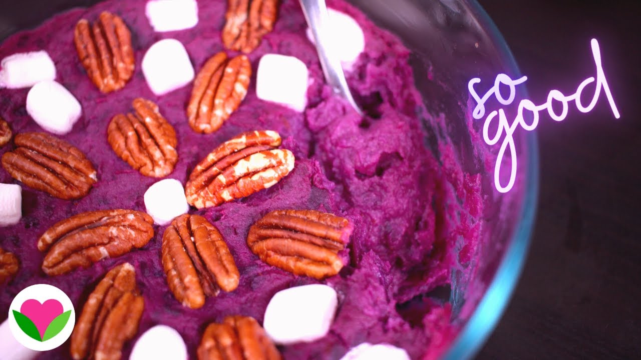 Purple Sweet Potato Mash w/ Coconut Milk - Vegan Thanksgiving Dessert
