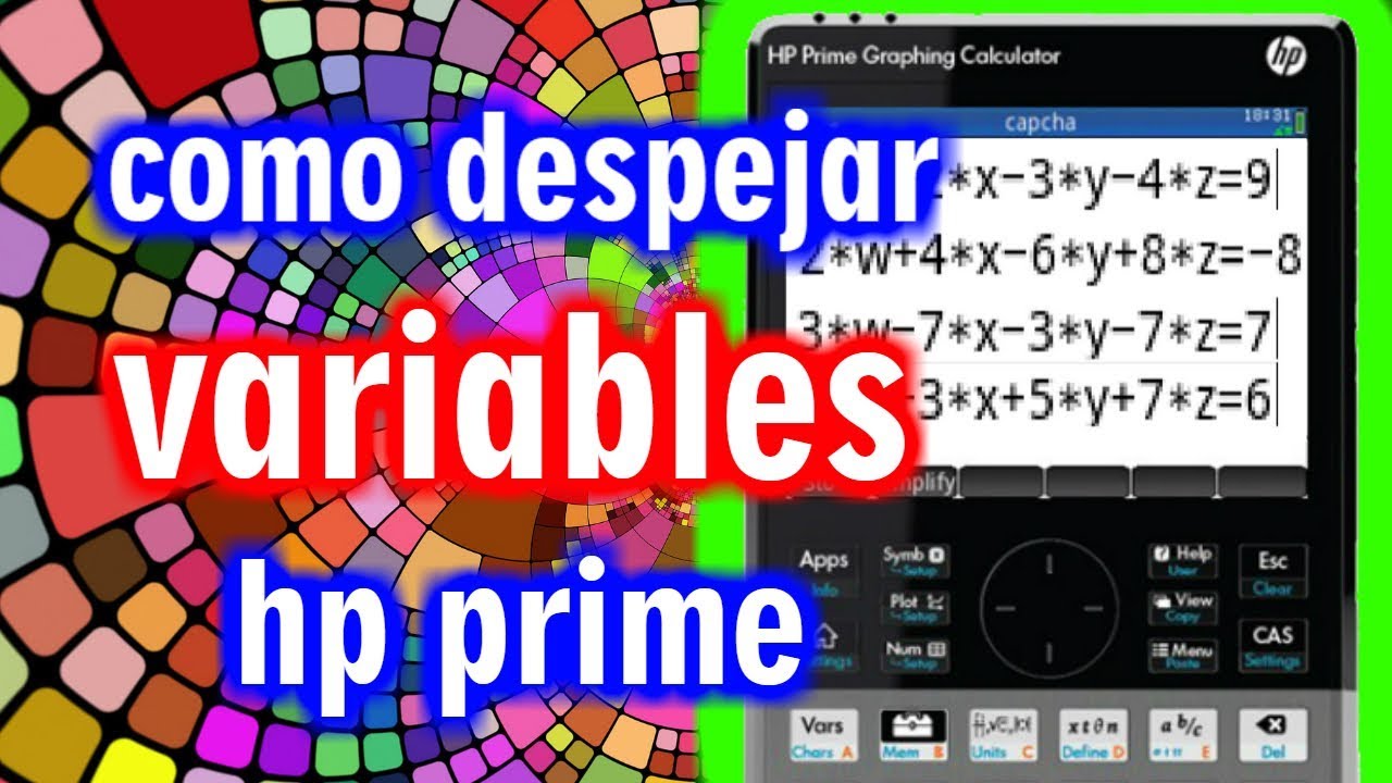 como despejar variables - hp prime