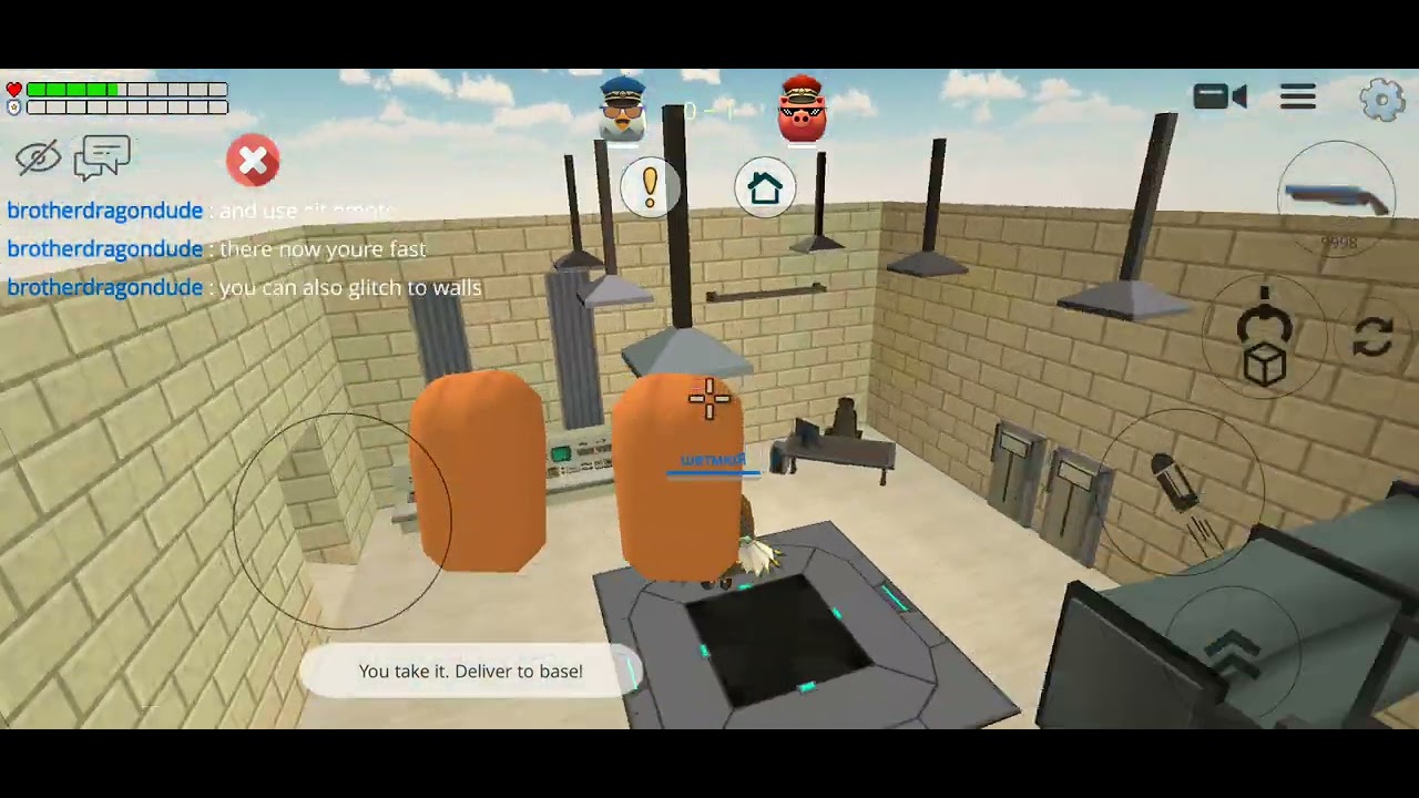 how to fly and be fast in chicken gun forts map (capture flag mode)