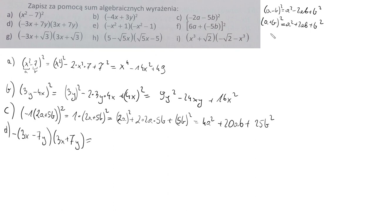 2 57 Zapisz za pomocą sum algebraicznych wyrażenia