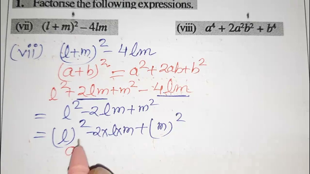 Q.NO.1(vii),(viii)EXERCISE 12.2,CHAPTER 12 ,FACTORIZATION, CLASS VIII , CLASS 8, MATHS