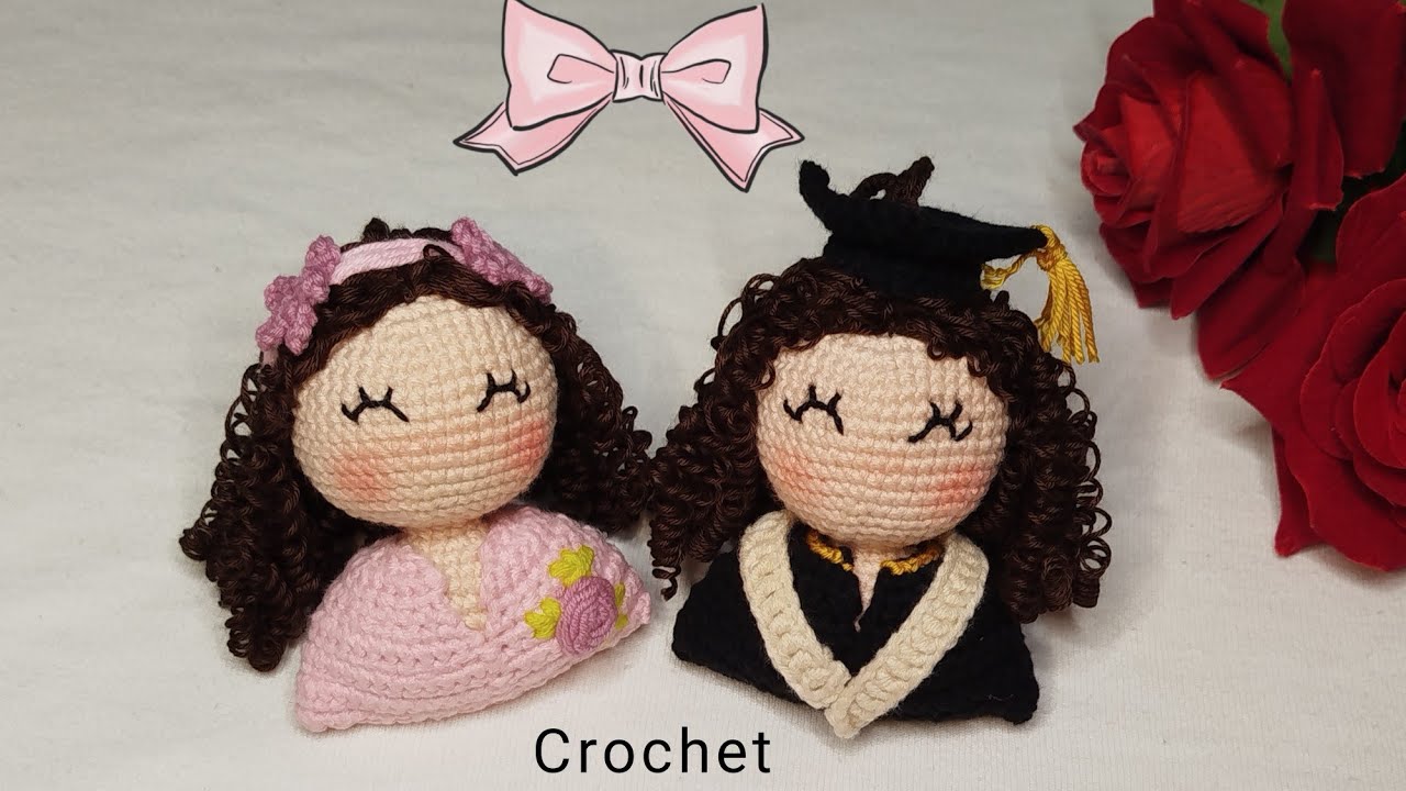 ميدالية.بورتكلية دمية التخرج 👩🏻‍🎓كروشيه أميجرومي #بورتكليه #باترونات_كروشيه #handmade #amigurumi