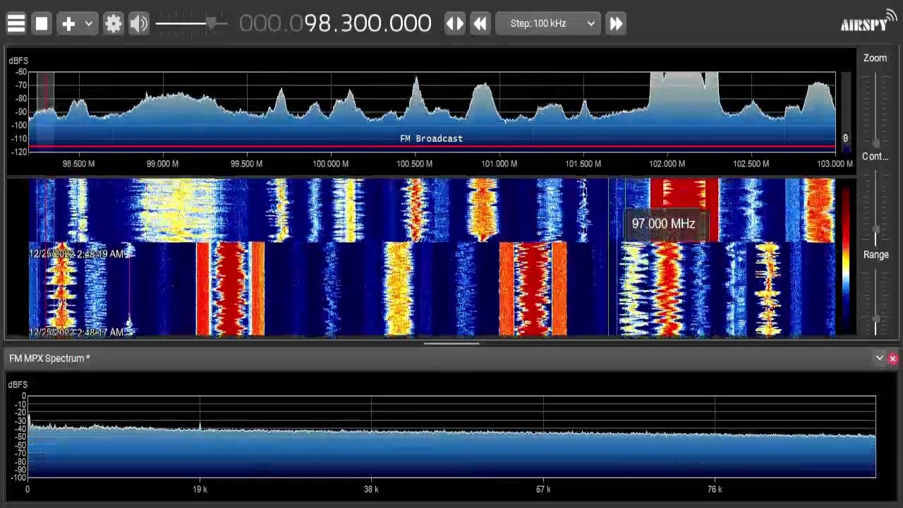 FM Bandscan from near Springfield, Massachusetts (12/25/22)