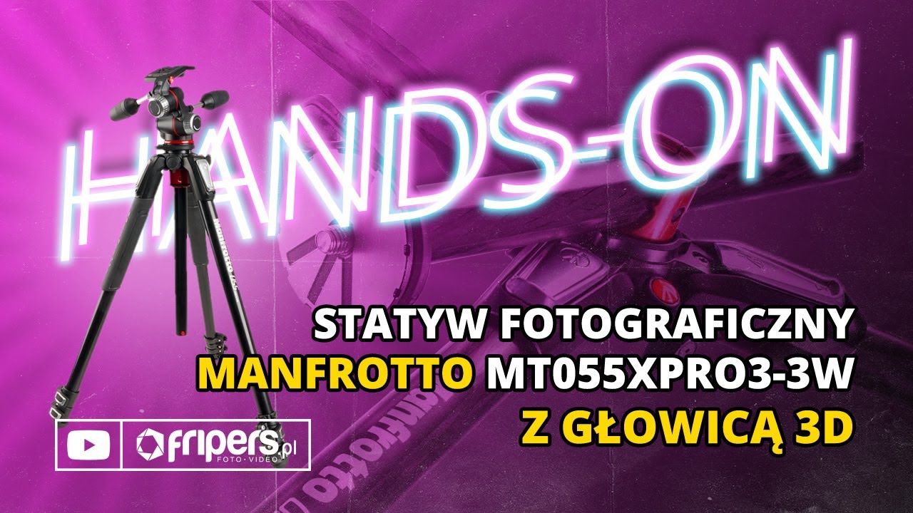 🎃🎃Statyw fotograficzny Manfrotto MT055XPRO3-3W z głowicą 3D MHXPRO-3W Doskonały dla Fotografa🎃🎃