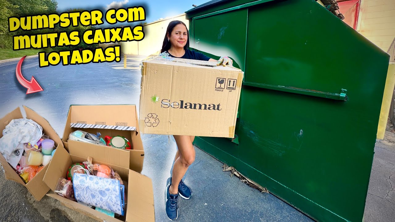 Dumpster com muitas caixas lotadas!😱🇺🇸