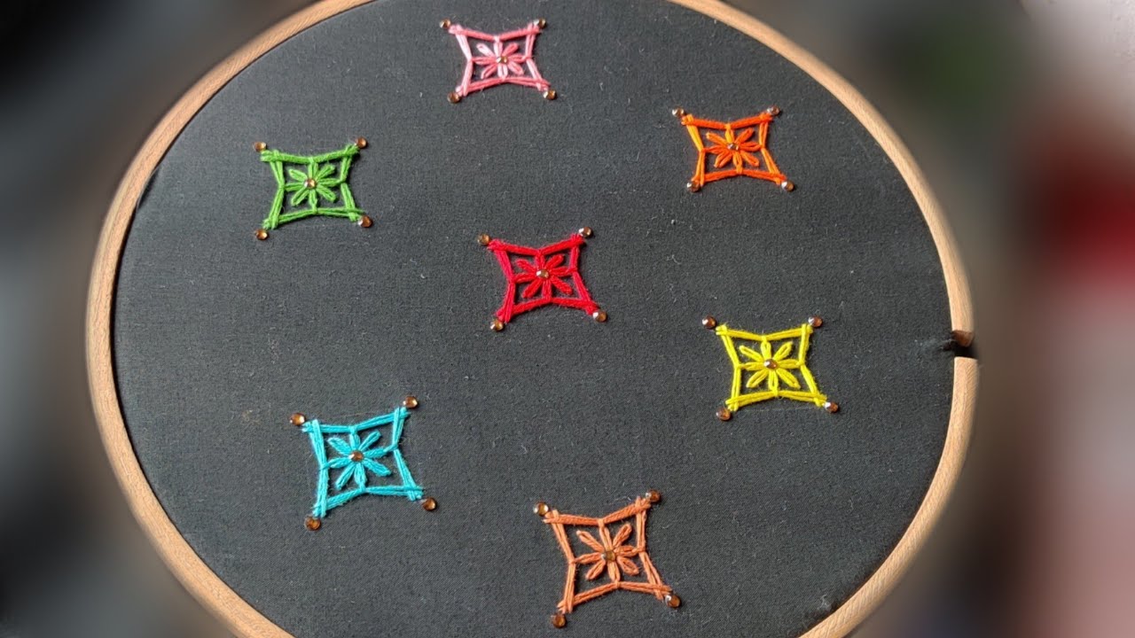 Simple All Over Design for Dress (Hand Embroidery Work)
