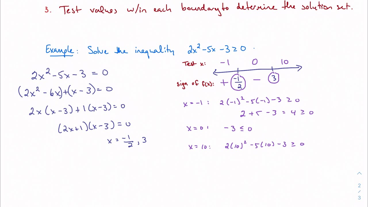 3.1, part 2: Solving quadratic inequalities (IB Math AA HL 1)