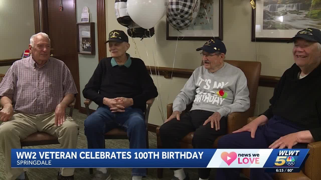 World War II veteran celebrates 100th birthday surrounded by loved ones