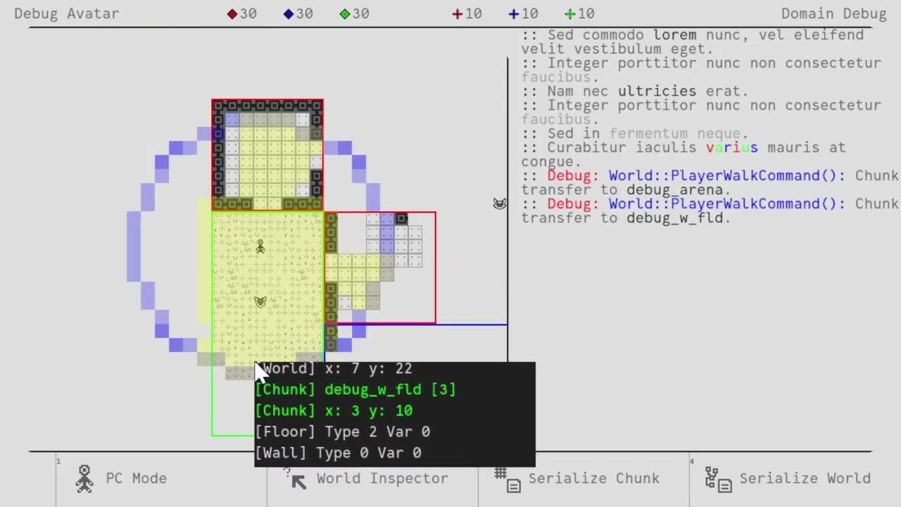 Cursor display coordinates to world coordinates by inverting translate/scaling transformation