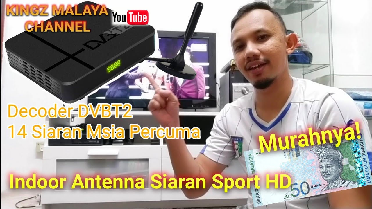 MYTV DVB T2 Decoder Siaran HD Malaysia FREE | Indoor Antenna | Kingz Malaya
