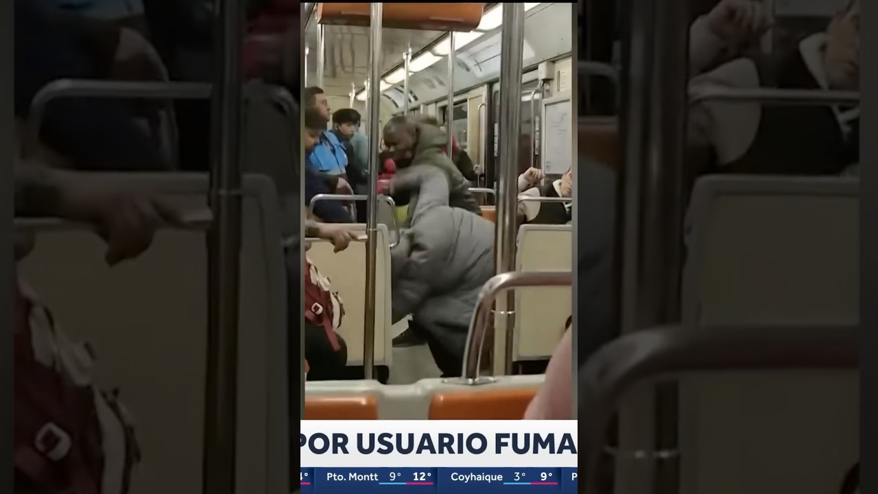 Graban pelea en el Metro por hombre que estaba fumando en el vagón | #metro #pelea #chvnoticias