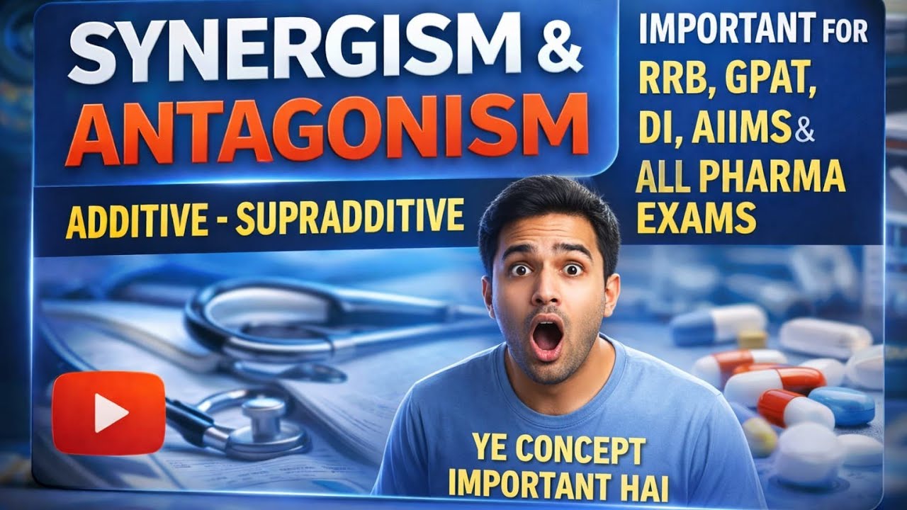 SYNERGISM AND ANTAGONISM CONCEPT KARLO 😳 #rrb #rrbpharmacist #gpat #ssc #aiims #aiimscre #education 