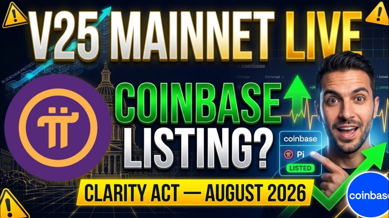 Pi Network V25 Mainnet LIVE + Clarity Act Could Unlock Coinbase Listing August 2026