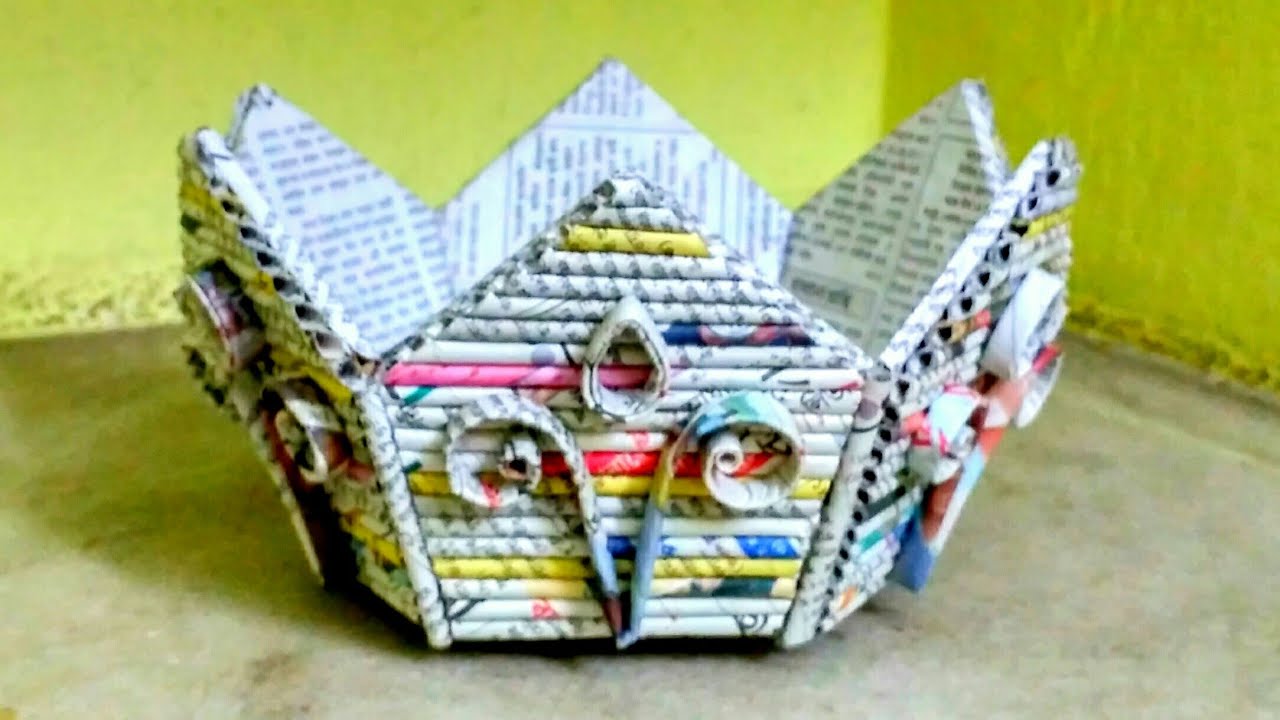 How to make a newspaper basket /flower pot /fruit bowl