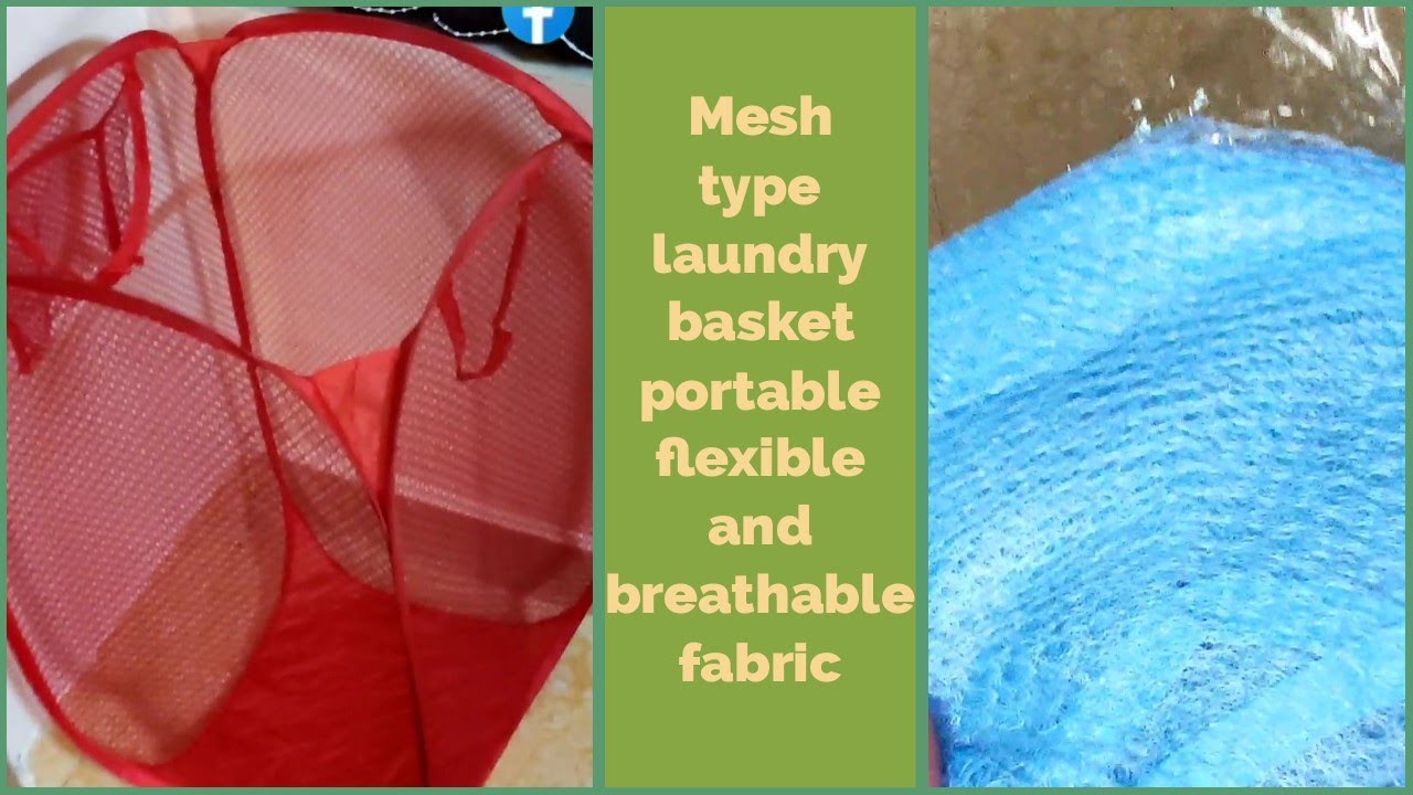 Mesh Laundry Bag/basket  for clothes, it's foldable and made of nylon material