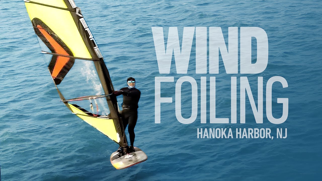 Light Wind Windfoiling Session in New Jersey (Drone Footage)
