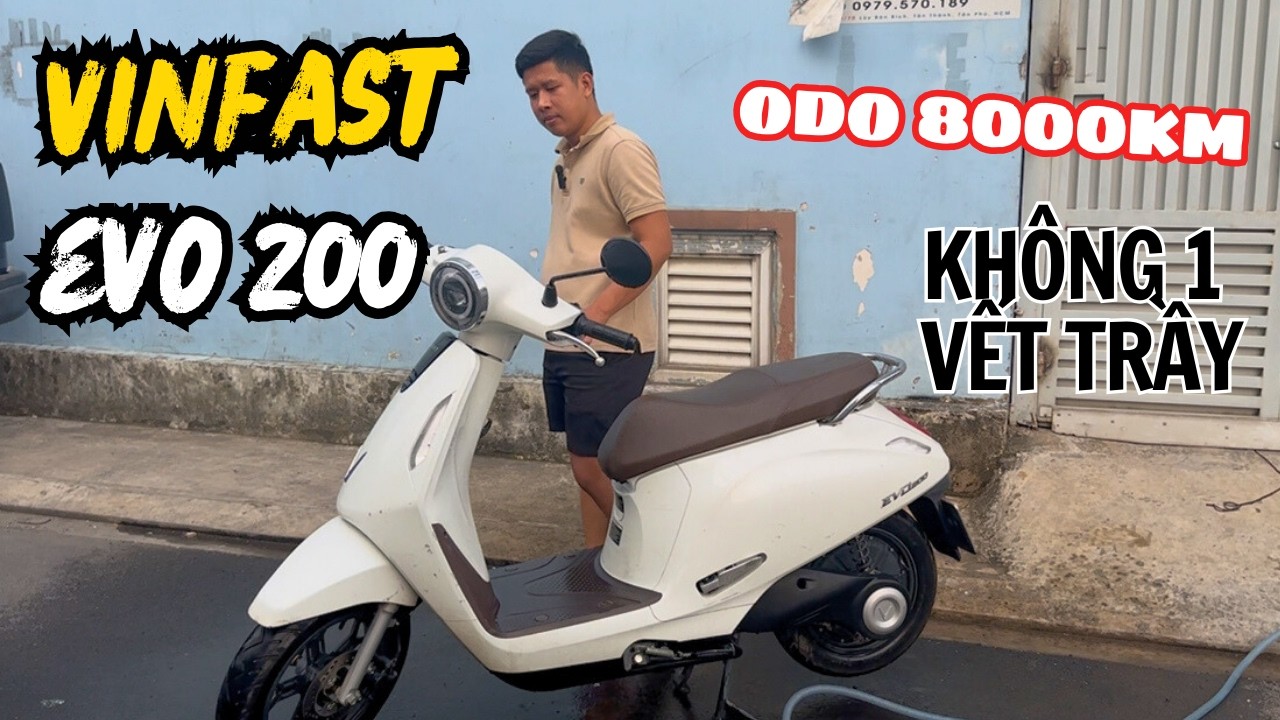 Về Vinfast Evo 200 odo 8000km Dán keo ngoại hình đẹp biển HCM
