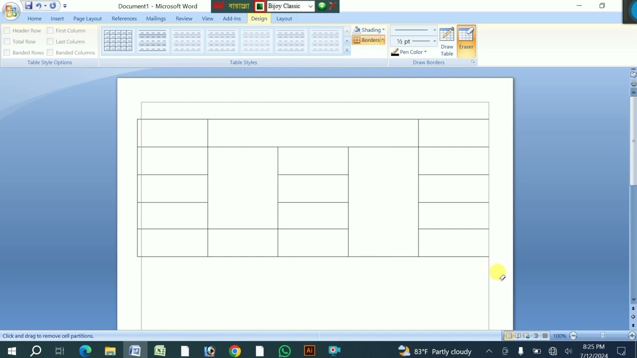 MS Word make table || Bangla Tutorial ||