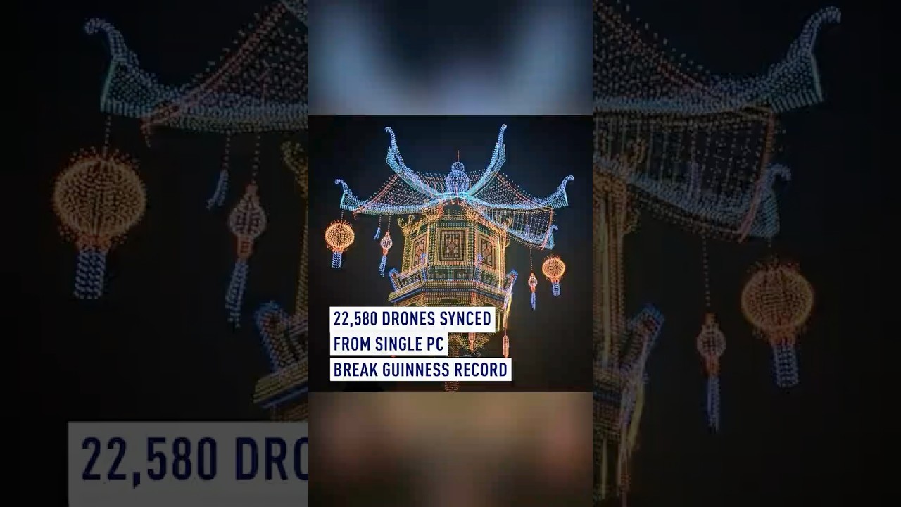 22 580 dron&oacute;w zsynchronizowanych z jednym komputerem pobiło rekord Guinnessa