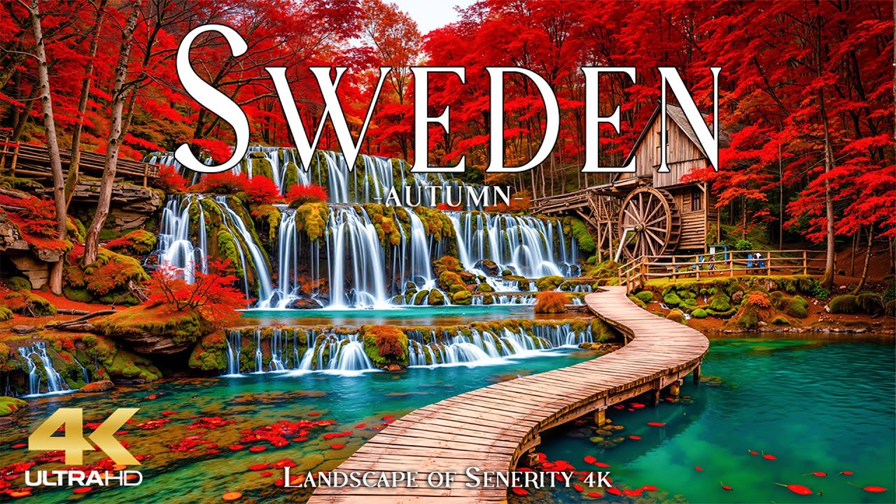 Beautiful Autumn in Sweden 4K UHD 🍁 Golden forests, mirror lakes & the quiet soul of Scandinavia