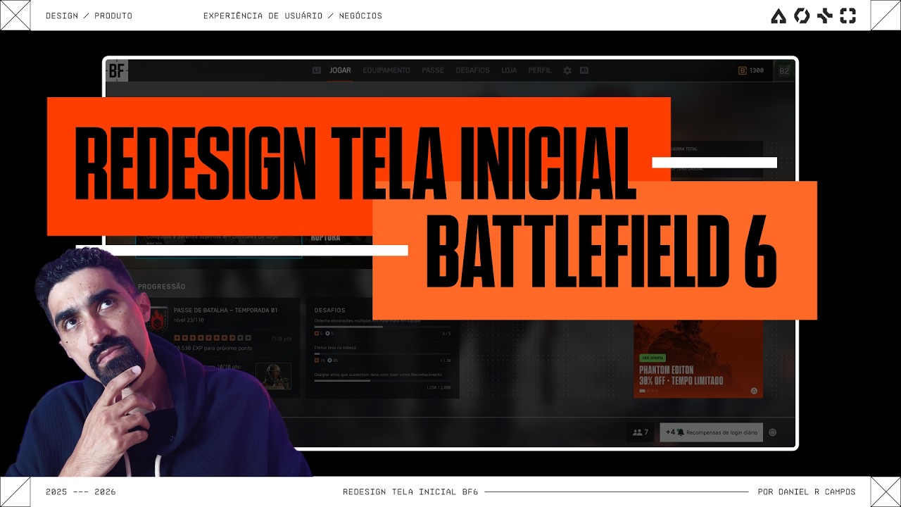 Por que a TELA INICIAL do Battlefield 6 parece CONFUSA (e como eu resolveria)?