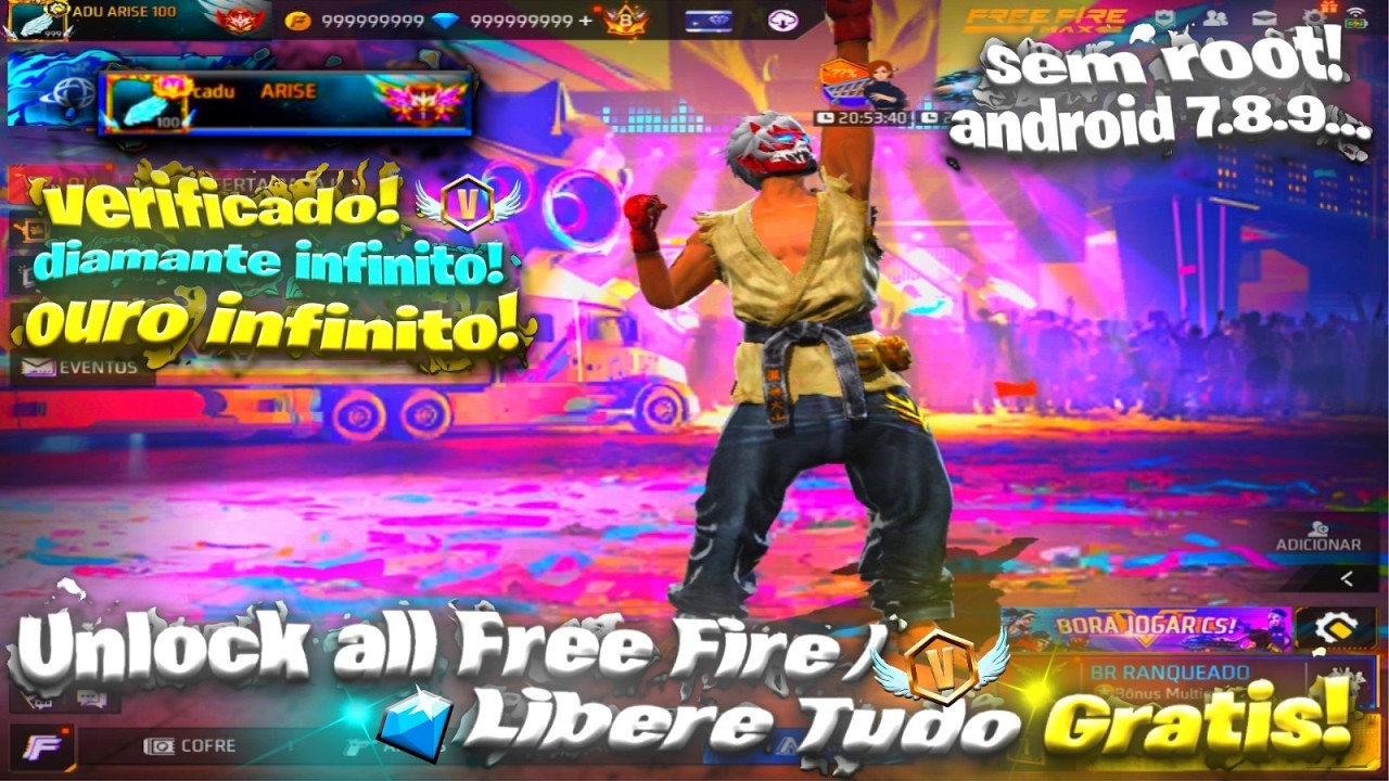 ACABA DE SAI!! NOVO METODO UNLOCK ALL FREE FIRE (COMO TER TUDO DO FREE FIRE)