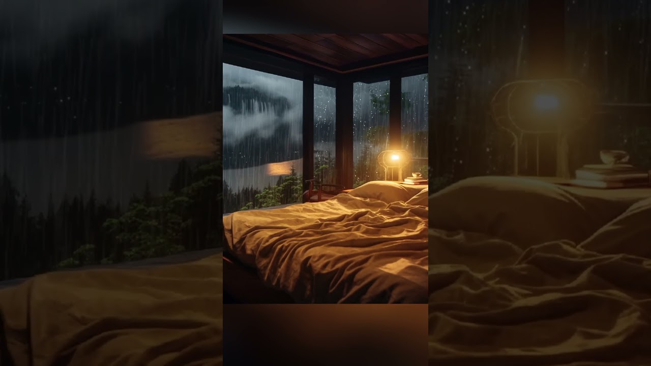 Rainy Bedroom Night | Good Sleep  #asmr #rainsounds #rainybedroom