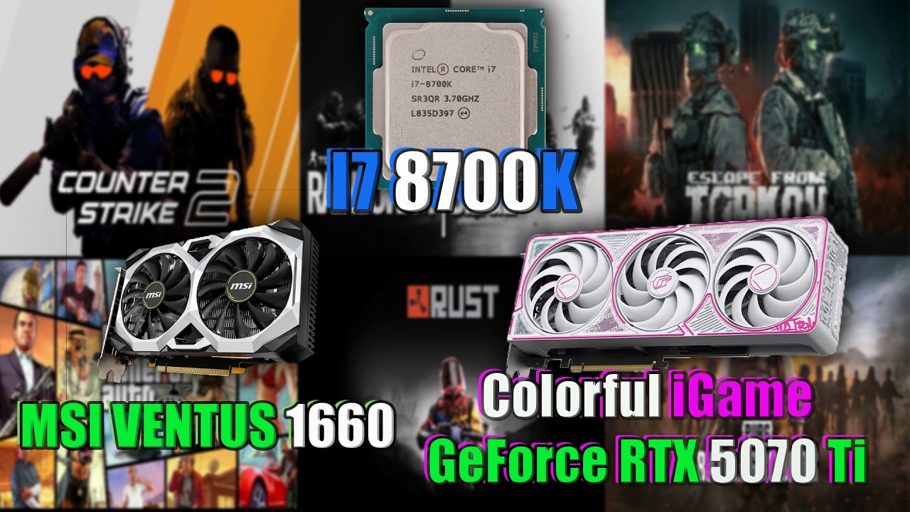 RTX 5070TI VS GTX 1660 I7 8700K TESTS IN 6 GAMES