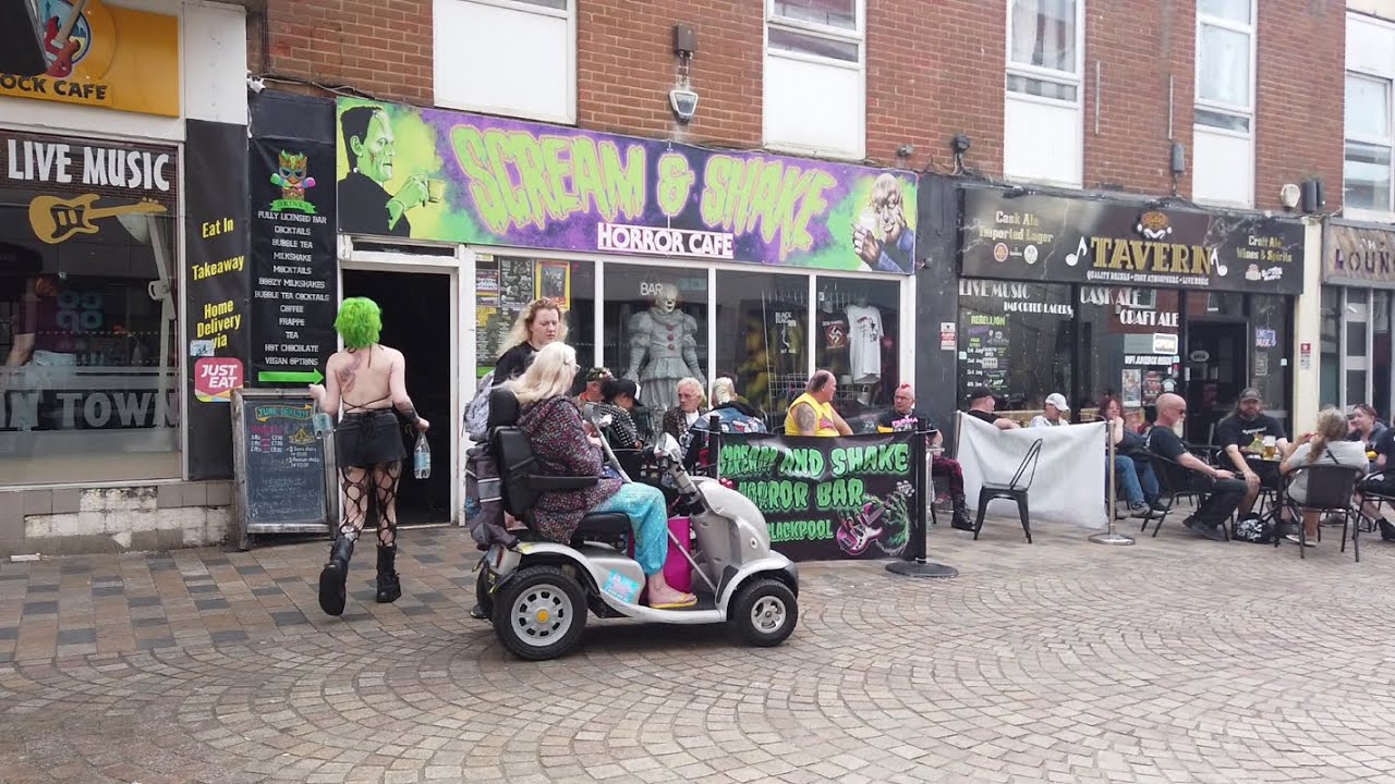 blackpool  busy busy ,as the rebellion [  punk rock ] festival continues on friday afternoon