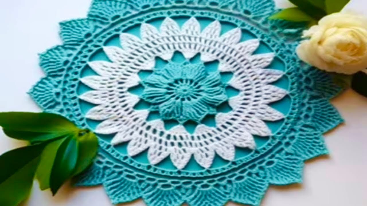 Fabulous 🩵crochet thaalpos 🩵doily 🩵mandala 🩵lokricha 🩵tablecloth #ytviral #ai #viralvideo #trending