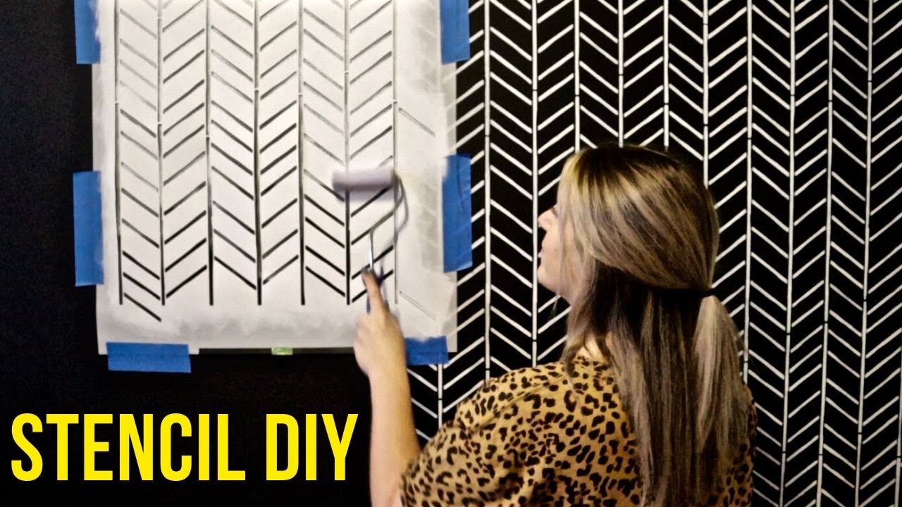 Wall Stencils Made Easy: Rustic Herringbone Wall Stencils