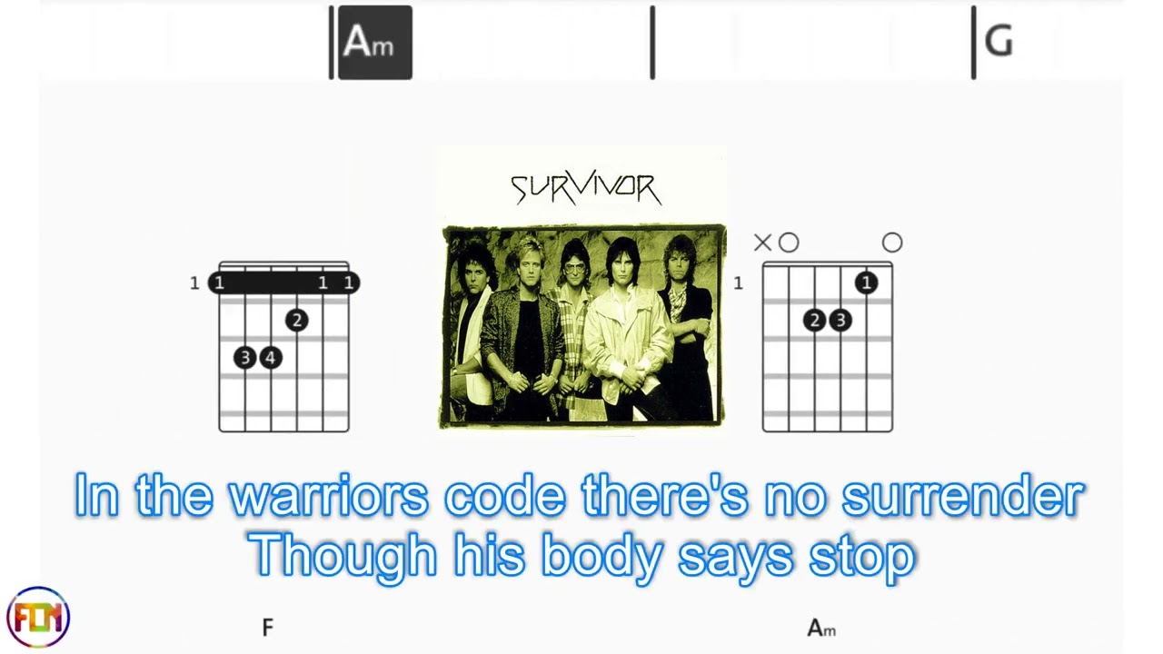 SURVIVOR Burning Heart FCN GUITAR CHORDS & LYRICS