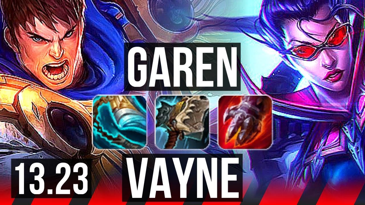 GAREN vs VAYNE (TOP) | 19/1/3, Legendary, 6 solo kills, 1.6M mastery | NA Challenger | 13.23
