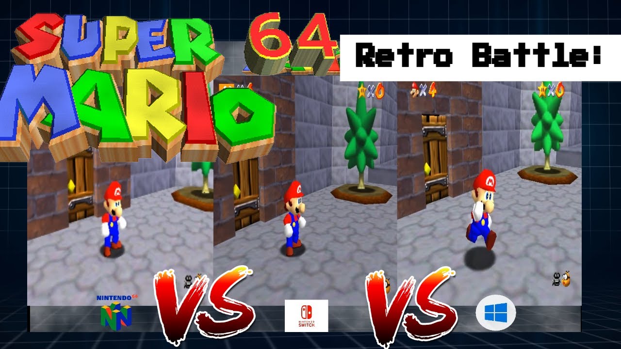 Super Mario 64 Nintendo 64 VS Nintendo Switch VS Windows PC