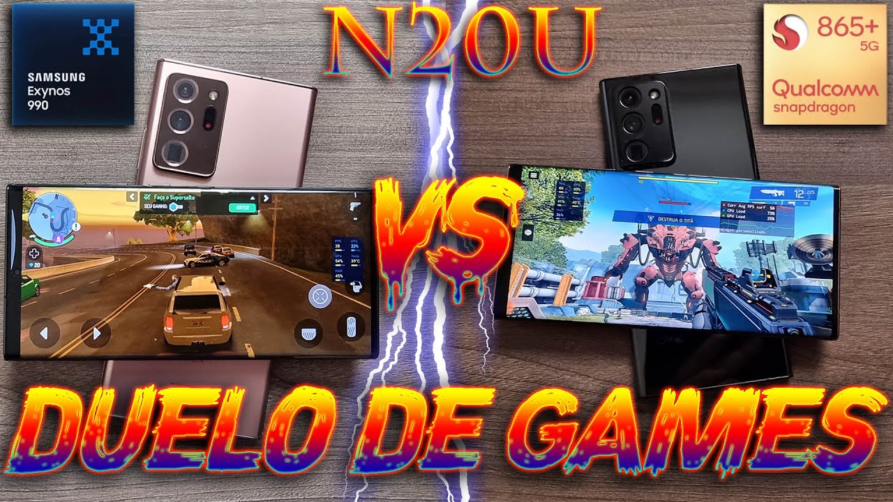 #Samsung NOTE 20 ULTRA -(EXYNOS 990 VS SNAPDRAGON 865 PLUS) DUELO DE JOGOS #FPS  #Qualcomm