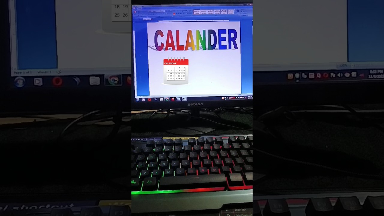 Calendar 📅 Symbol in Ms Word 😱#computerknowledge  #shorts #trendingshorts #mswordshortcutkeys #short