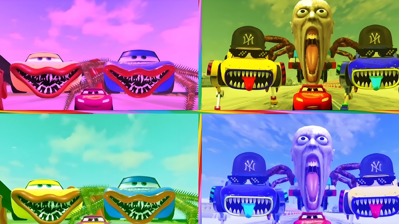 SPIDER MAN vs MONSTER CARS in TILES HOP1