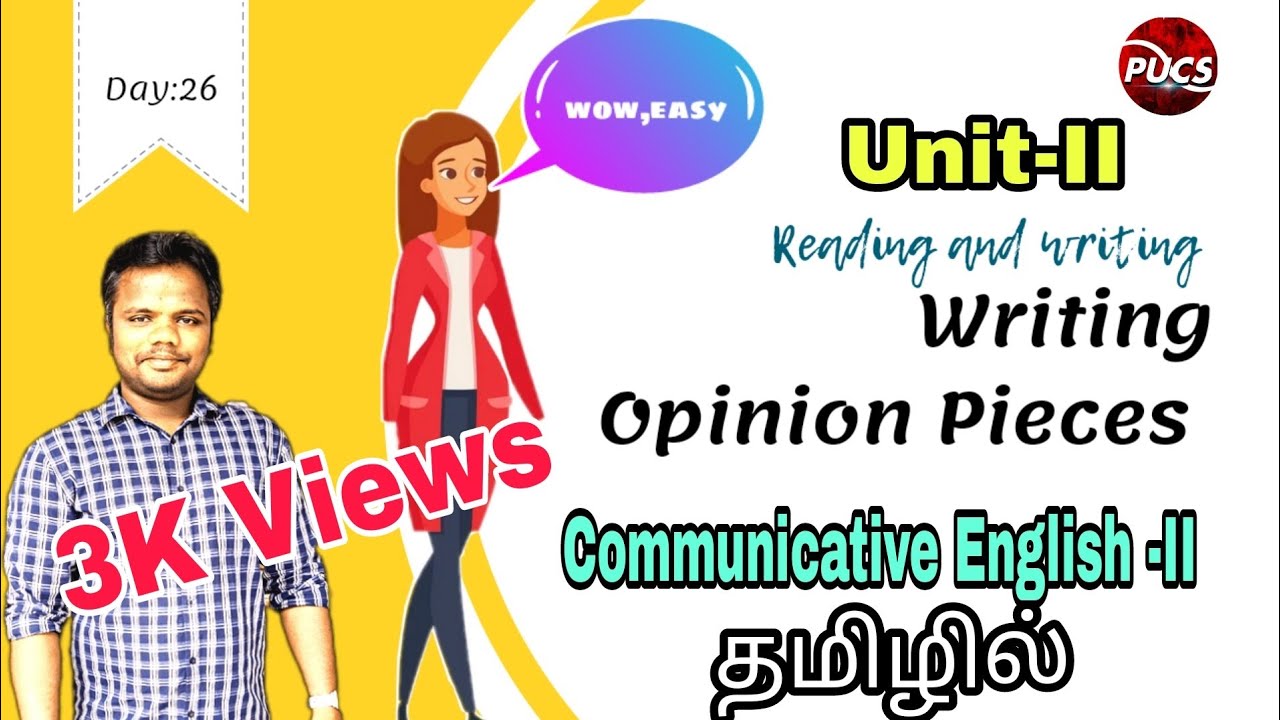 Writing Opinion Pieces English in Tamil|Communicative English-II|Unit-II|Day26|Sample opinion pieces