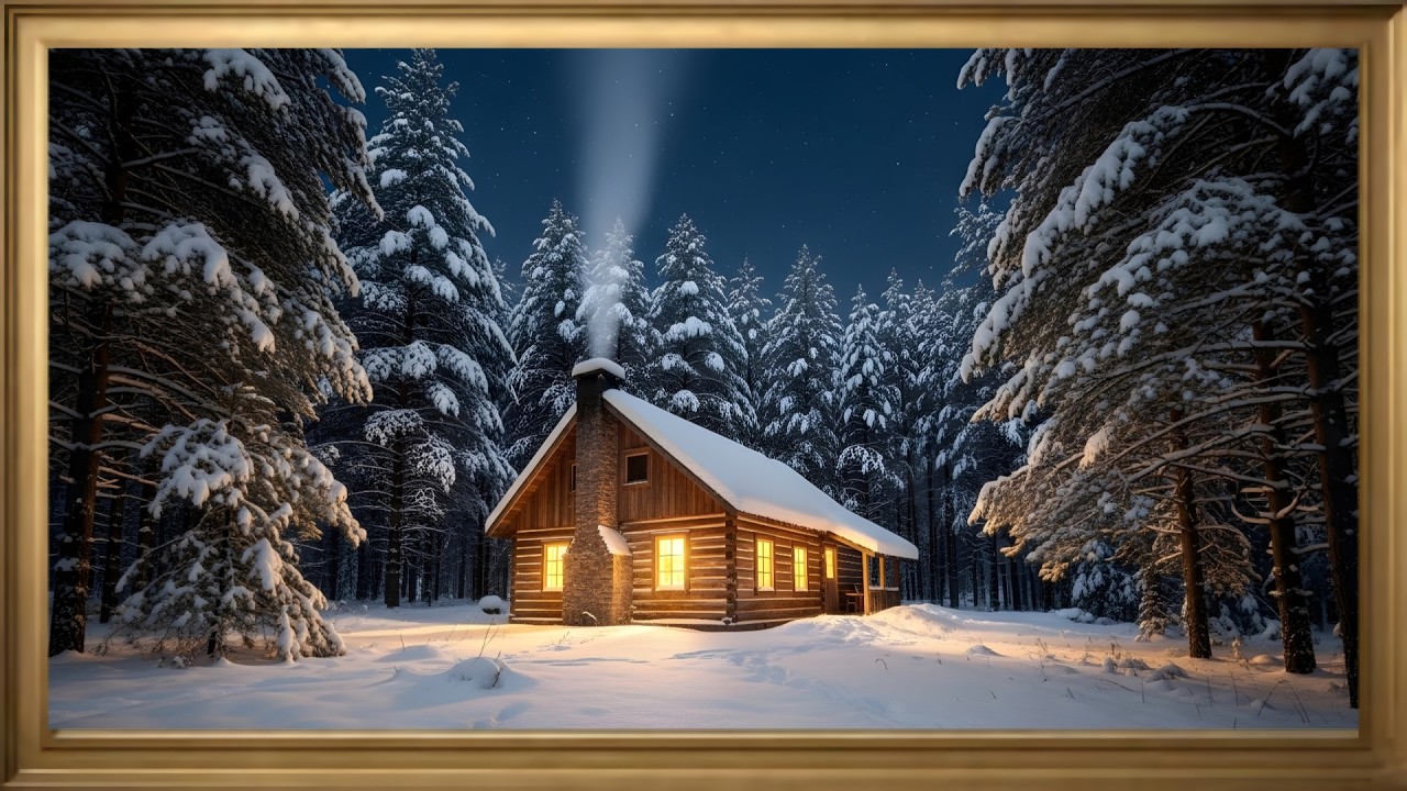 Winter Snow Village | Cozy Aesthetic TV Frame Art 4K