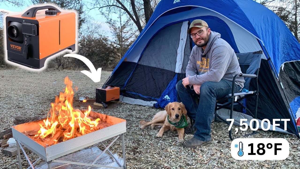 Tent Camping in Colorado during Winter with a Diesel Heater for Heat